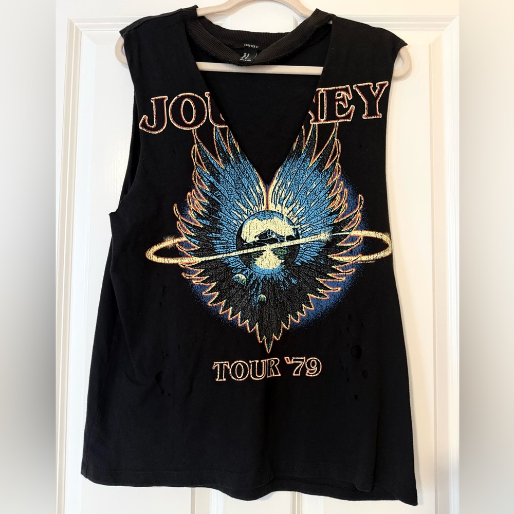 Forever 21 Black Graphic Muscle Tee